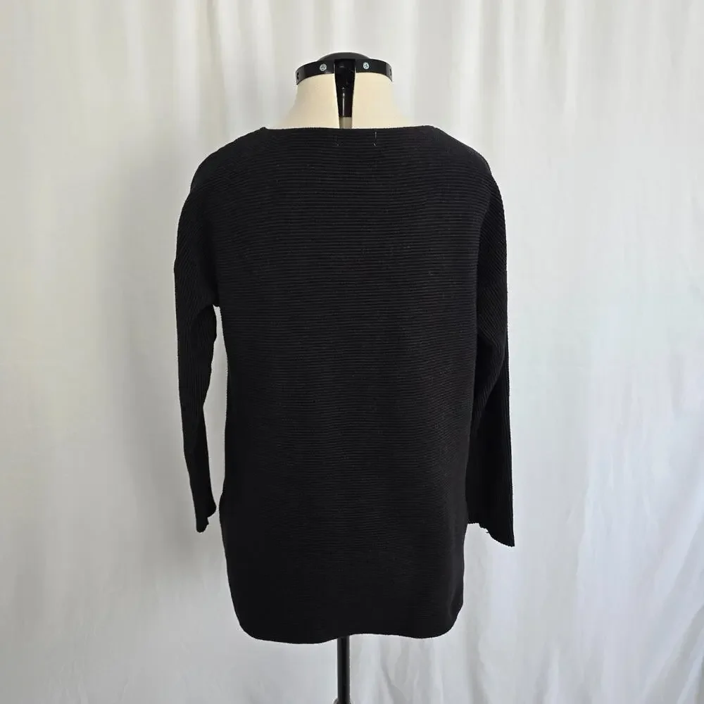 Ophelia Roe Sweater Women's XL Black Side Zipper Accent